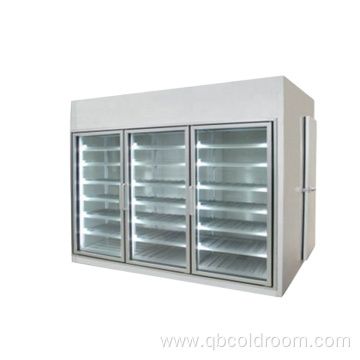 Glass Door Walk in Cooler ColdRoom For Supermarket